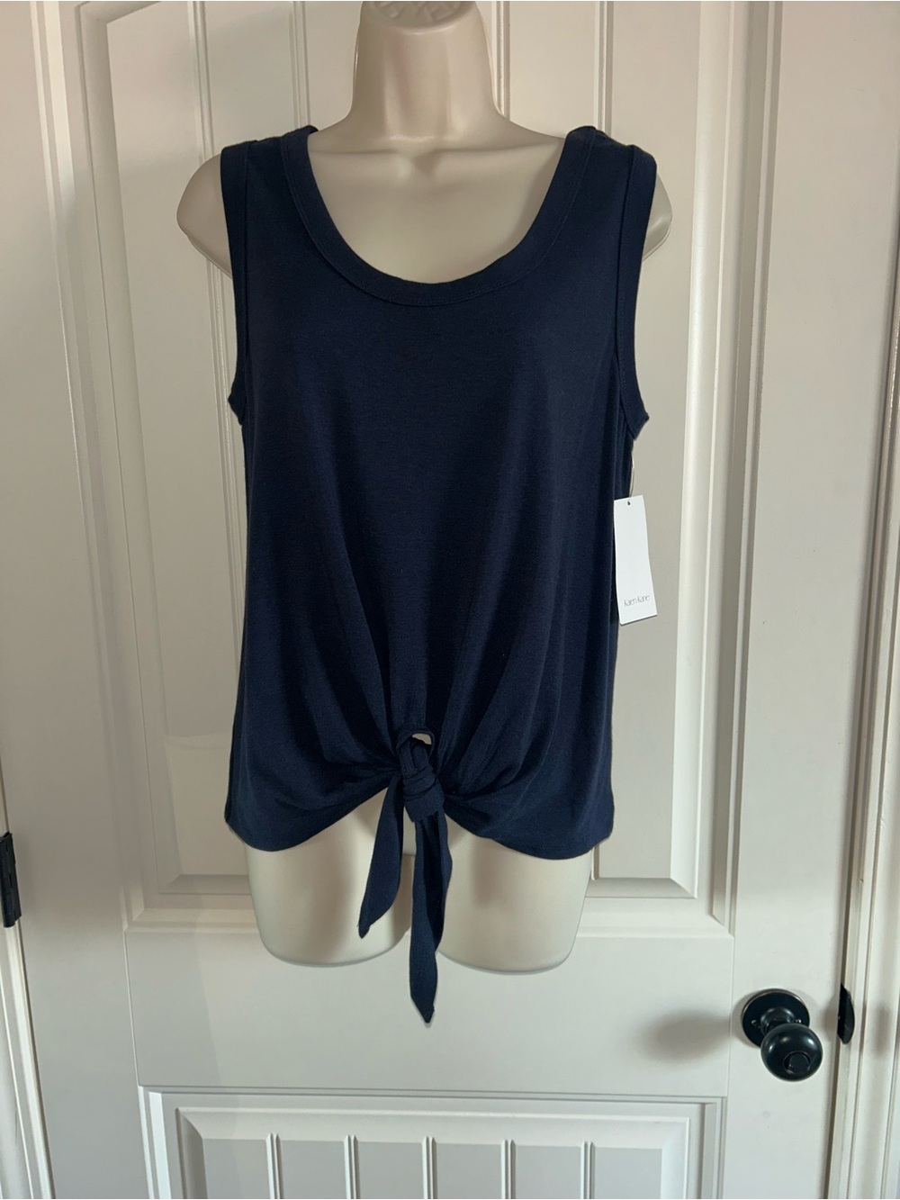 NWT Karen Kane Navy Tie-Front Tank Sz M